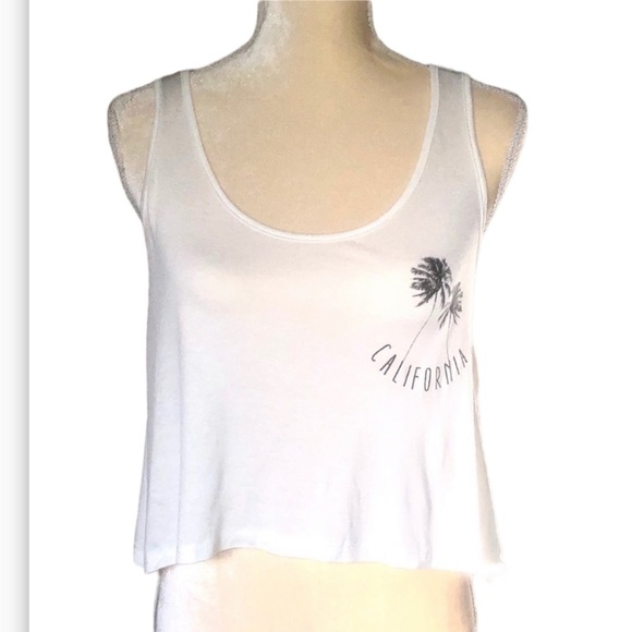 ELLA FANTASIA CALIFORNIA CROP TOP NWT PALM TREES SIZE S - Picture 1 of 13
